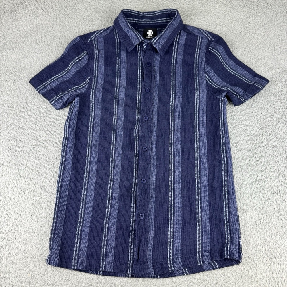Element Skateboard Blue Short Sleeve Button Shirt Men's Size Small Skate Surf